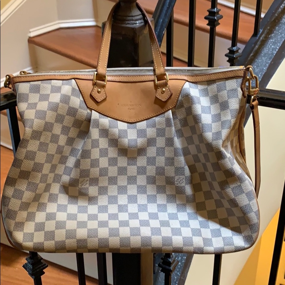 Louis Vuitton N41112 Siracusa MM Damier Azur  Bag